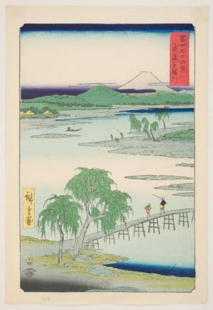 Japanese Print "Jewel River in Musashi Province (Musashi Tamagawa)" by Utagawa Hiroshige, 歌川広重 (Utagawa Hiroshige I 歌川 広重)