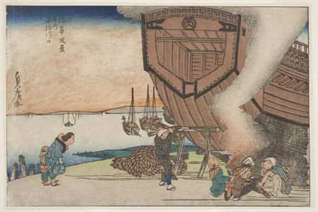 Japanese Print "At the Mouth of the Aji River (Ajigawaguchi)" by Utagawa Sadahiro (Gochōtei Sadahiro) 歌川 貞広 (五蝶亭 貞広)