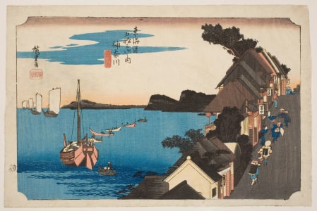 Japanese Print "Kanagawa: Sunset View" by Utagawa Hiroshige, 歌川広重 (Utagawa Hiroshige I 歌川 広重)