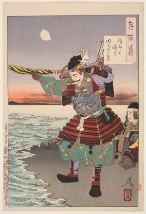 Japanese Print "Inamura-Ga-Saki Moon at Daybreak" by Tsukioka Yoshitoshi, 月岡芳年 (Tsukioka Yoshitoshi 月岡 芳年)