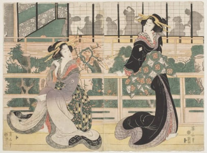 Japanese Print "Shadows on the Shoji" by Kikugawa Eizan, 菊川英山 (Kikukawa Eizan 菊川 英山)