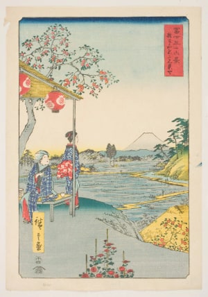 Japanese Print "Fuji-View Teahouse at Zōshigaya (Zōshigaya Fujimi chaya)" by Utagawa Hiroshige, 歌川広重 (Utagawa Hiroshige I 歌川 広重)