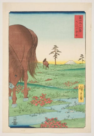 Japanese Print "Kogane Plain in Shimōsa Province (Shimōsa Koganehara)" by Utagawa Hiroshige, 歌川広重 (Utagawa Hiroshige I 歌川 広重)