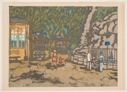 Japanese Print "Ueno Zoo" by Onchi Koshiro, 恩地孝四郎 (Onchi Koshiro)