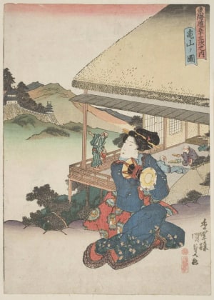 Japanese Print "Picture Of Kameyama" by Utagawa Kunisada, 歌川国貞 (Utagawa Kunisada I 歌川 国貞)