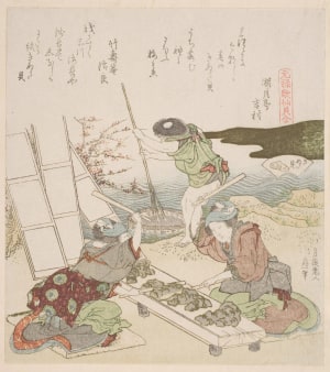 Japanese Print "The Fulling-block Shell (Kinuta-gai)" by Katsushika Hokusai, 葛飾北斎 (Katsushika Hokusai 葛飾 北斎)