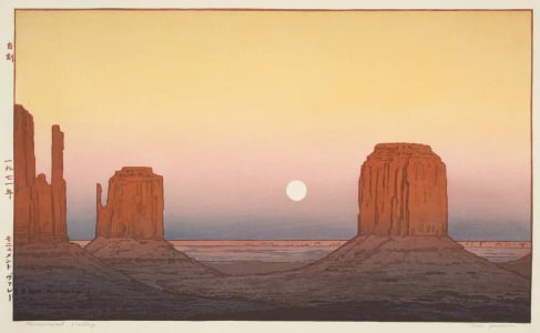 Japanese Print "Monument Valley" by Yoshida Toshi, 吉田遠志 (Toshi Yoshida)