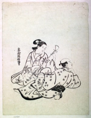 Japanese Print "Lovers" by Okumura Masanobu, 奥村政信 (Okumura Masanobu 奥村 政信)