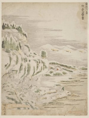 Japanese Print "Lingering Snow" by Kitao Masayoshi, 北尾政美 (Kitao MASAYOSHI)