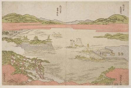 Japanese Print "Yabase No Kihan Ni Awazu No Seiran" by Kitao Masayoshi, 北尾政美 (Kitao MASAYOSHI)