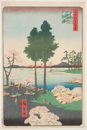 Japanese Print "Suwa Bluff, Nippori (Nippori, Suwanodai)" by Utagawa Hiroshige, 歌川広重 (Utagawa Hiroshige I 歌川 広重)