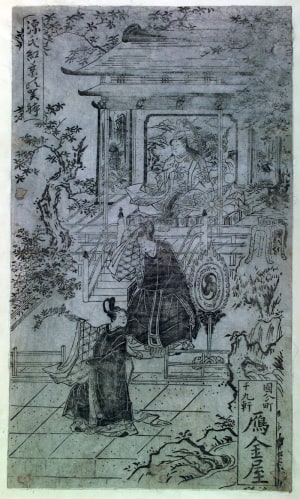 Japanese Print "The Maple Festival (Genji momiji no ga no tei)" by Unknown, 無款