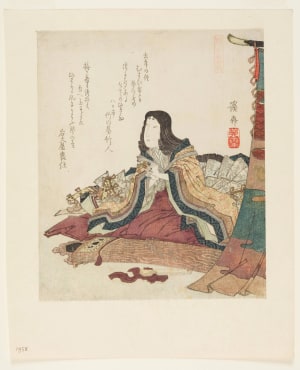 Japanese Print "A Court Lady Koto Player" by Keisai Eisen, 渓斉英泉 (Keisai Eisen 渓斎 英泉)