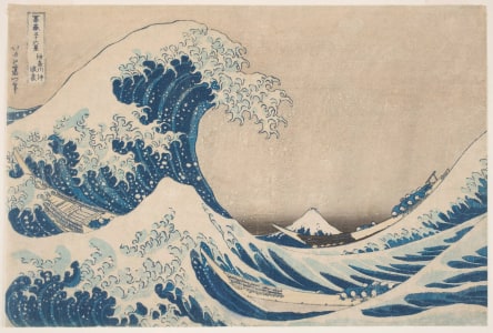 Japanese Print "Under the Wave off Kanagawa (Kanagawa oki nami ura), also known as the Great Wave" by Katsushika Hokusai, 葛飾北斎 (Katsushika Hokusai 葛飾 北斎)