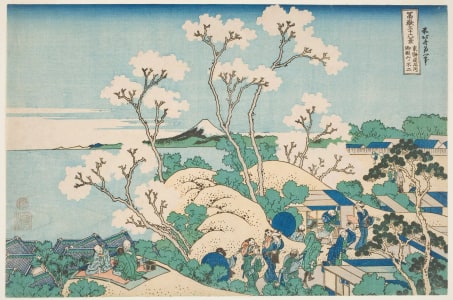 Japanese Print "Fuji from Gotenyama, at Shinagawa on the Tōkaidō" by Katsushika Hokusai, 葛飾北斎 (Katsushika Hokusai 葛飾 北斎)