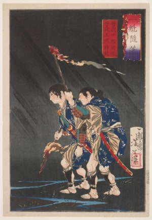 Japanese Print "The Soga Brothers: Soga Jūrō Sukenari and Soga Gorō Tokimune" by Tsukioka Yoshitoshi, 月岡芳年 (Tsukioka Yoshitoshi 月岡 芳年)