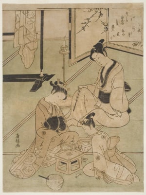 Japanese Print "The Flower that Opens in Sake" by Torii Kiyotsune, 鳥居清経 (Torii Kiyotsune)