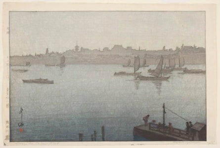 Japanese Print "Sumida River-Mist" by Yoshida Hiroshi, 吉田博 (Hiroshi Yoshida)