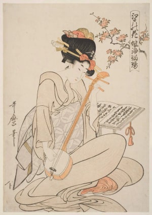 Japanese Print "Cherry Blossoms" by Kitagawa Utamaro, 喜多川歌麿 (Kitagawa Utamaro I 喜多川 歌麿)