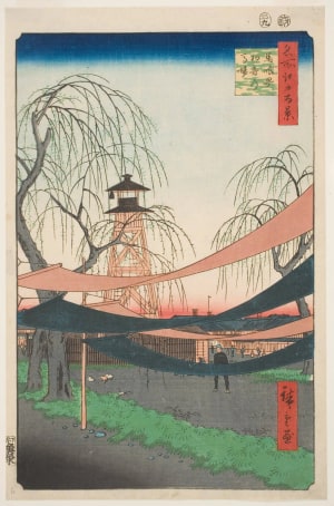 Japanese Print "Hatsune Riding Grounds, Bakuro-chō (Bakuro-chō Hatsune no Baba)" by Utagawa Hiroshige, 歌川広重 (Utagawa Hiroshige I 歌川 広重)