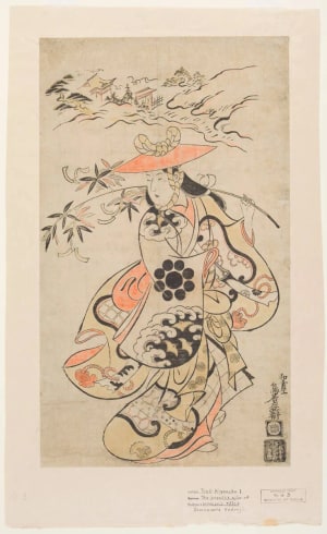 Torii Kiyonobu I, 鳥居清信 (Torii Kiyonobu I 鳥居 清信)による浮世絵「Actor Sawamura Kodenji I as Tsuyu no Mae」