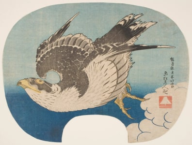 Japanese Print "A Hawk in Flight" by Katsushika Hokusai, 葛飾北斎 (Katsushika Hokusai 葛飾 北斎)