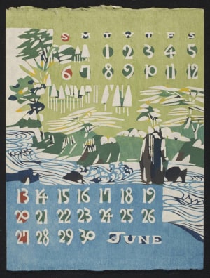 Estampe japonaise "June - Calendar 1976" par Nishijima, Takeshi