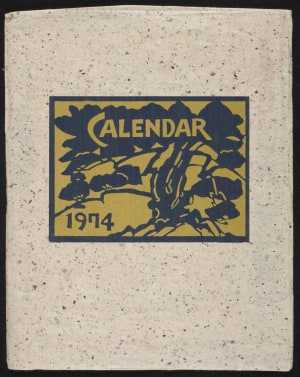 Estampe japonaise "Calendar 1974" par Nishijima, Takeshi