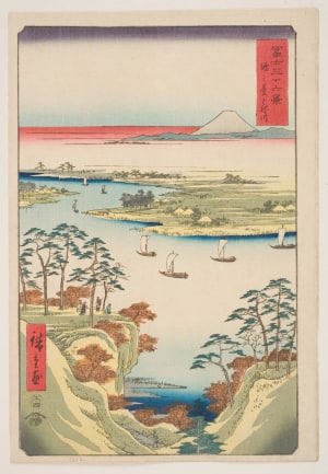 Japanese Print "The Tone River at Kōnodai (Kōnodai Tonegawa)" by Utagawa Hiroshige, 歌川広重 (Utagawa Hiroshige I 歌川 広重)