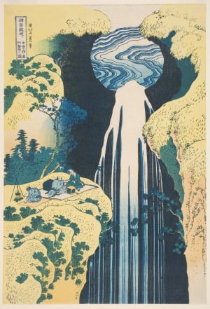 Japanese Print "The Amida Falls in the Far Reaches of the Kisokaidō" by Katsushika Hokusai, 葛飾北斎 (Katsushika Hokusai 葛飾 北斎)