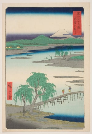 Japanese Print "The Jewel River in Musashi Province (Musashi Tamagawa)" by Utagawa Hiroshige, 歌川広重 (Utagawa Hiroshige I 歌川 広重)