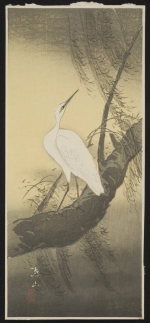Japanischer Druck "White Heron" von Ito, Sozan
