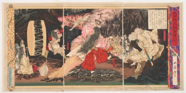 Japanese Print "Amaterasu Ōmikami" by Tsukioka Yoshitoshi, 月岡芳年 (Tsukioka Yoshitoshi 月岡 芳年)