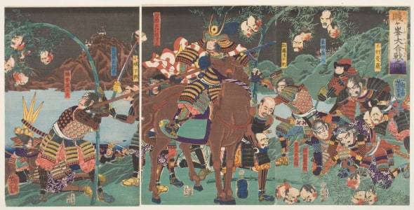Japanese Print "Picture of the Great Battle of Shizu-ga-mine" by Tsukioka Yoshitoshi, 月岡芳年 (Tsukioka Yoshitoshi 月岡 芳年)