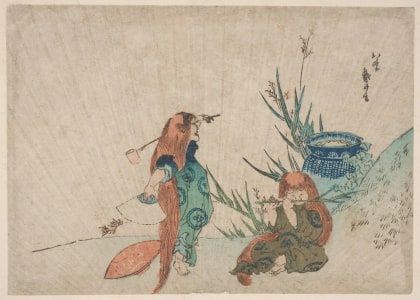 Japanese Print "Two Shōjō" by Katsushika Hokusai, 葛飾北斎 (Katsushika Hokusai 葛飾 北斎)