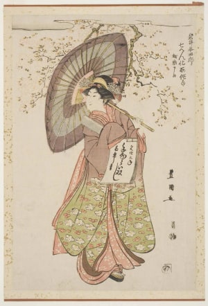 Japanese Print "Actor Iwai Hanshirō V as a Calligraphy Student" by Utagawa Toyokuni I, 歌川豊国 (Utagawa Toyokuni I 歌川 豊国)