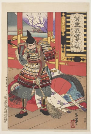 Japanese Print "Shin-Chūnagon Taira Tomomori" by Tsukioka Yoshitoshi, 月岡芳年 (Tsukioka Yoshitoshi 月岡 芳年)