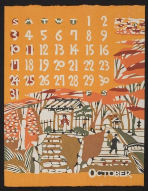 Estampe japonaise "October, 1976 – Kyoto in Autumn" par Nishijima, Takeshi