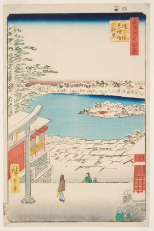 Japanese Print "Hilltop View, Yushima Tenjin Shrine (Yushima Tenjin sakaue tenbō)" by Utagawa Hiroshige, 歌川広重 (Utagawa Hiroshige I 歌川 広重)