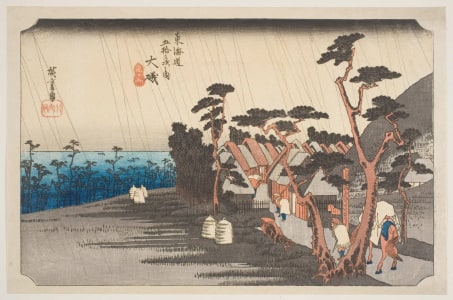 Utagawa Hiroshige, 歌川広重 (Utagawa Hiroshige I 歌川 広重)による浮世絵「Oiso: Tiger Rain」