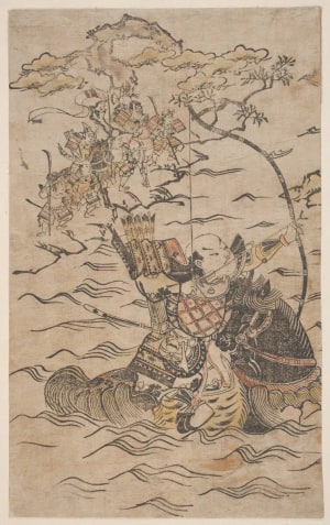 Japanese Print "Nasu no Yoichi at Dan no Ura" by Unknown, 無款