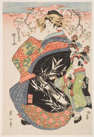 Japanese Print "The Courtesan Yoyoyama of the Matsubaya (Matsubaya uchi Yoyoyama)" by Kikugawa Eizan, 菊川英山 (Kikukawa Eizan 菊川 英山)