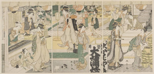 Japanese Print "The Owada Eel Shop" by Katsukawa Shuntei, 勝川春亭 (Katsukawa Shuntei)
