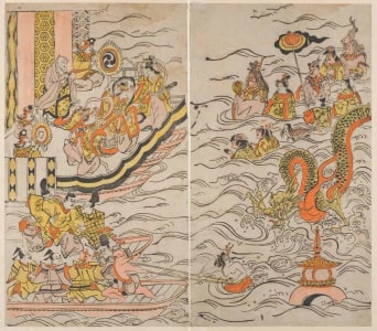 Japanese Print "Picture of Retrieving the Jewel from the Dragon King's Palace" by Sugimura Jihei, 杉村治兵衛 (Sugimura Jihei)