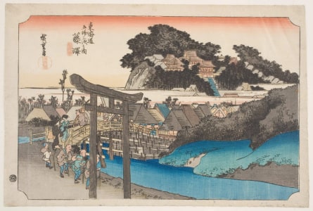 Japanese Print "Fujisawa: Yogyoji" by Utagawa Hiroshige, 歌川広重 (Utagawa Hiroshige I 歌川 広重)