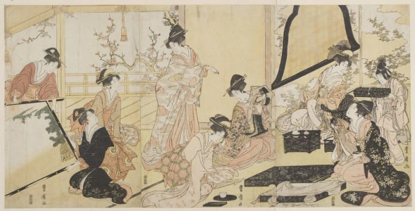 Japanese Print "Preparation for the Jomi Festival" by Utagawa Toyohiro, 歌川豊広 (Utagawa Toyohiro 歌川 豊広)