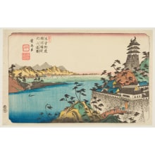 Japanese Print "Distant View of Inuyama from Unuma Station" by Keisai Eisen, 渓斉英泉 (Keisai Eisen 渓斉 英泉)