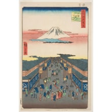 Japanese Print "Suruga-chō (Surugachō)" by Utagawa Hiroshige, 歌川広重 (Utagawa Hiroshige I 歌川 広重)