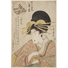 Japanese Print "Usugumo Of Miura-Ya" by Kitagawa Tsukimaro, 喜多川月麿 (Kitagawa TSUKIMARO)