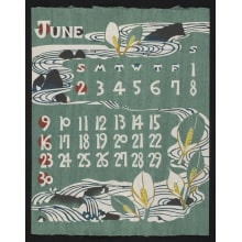 Japanese Print "June, 1974 – Calla Lilies by a Stream" by Nishijima, Takeshi